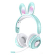 KE-01 Rabbit Ear Wireless Bluetooth 5.0 Stereo Music Foldable Headset with Mic For PC(Mint Green) - Headset & Headphone by PMC TechLife | Online Shopping South Africa | PMC TechLife