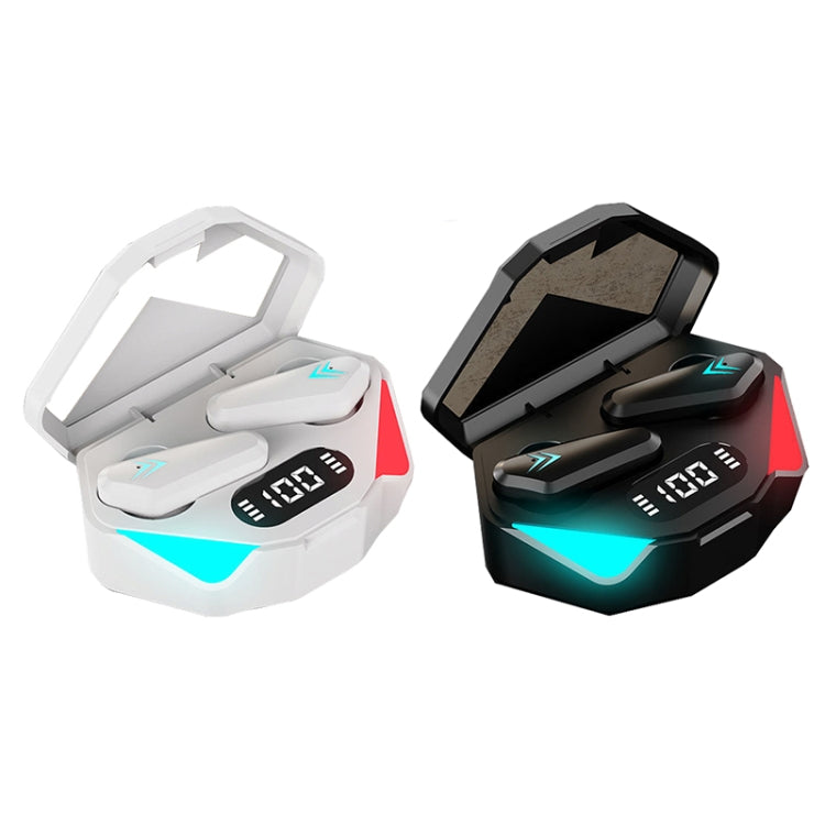 TWS-Y04 Bluetooth 5.0 TWS Binaural True Stereo Touch Control Gaming Earphone with LED Charging Case(Black)