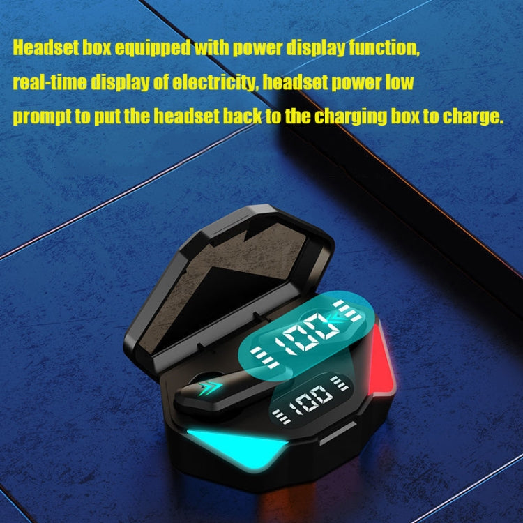 TWS-Y04 Bluetooth 5.0 TWS Binaural True Stereo Touch Control Gaming Earphone with LED Charging Case(Black)