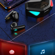 TWS-Y04 Bluetooth 5.0 TWS Binaural True Stereo Touch Control Gaming Earphone with LED Charging Case(Black)
