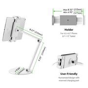 AP-7L Desktop Stand For Smartphone And Tablet,Long Arm Stand For iPad / Samsung