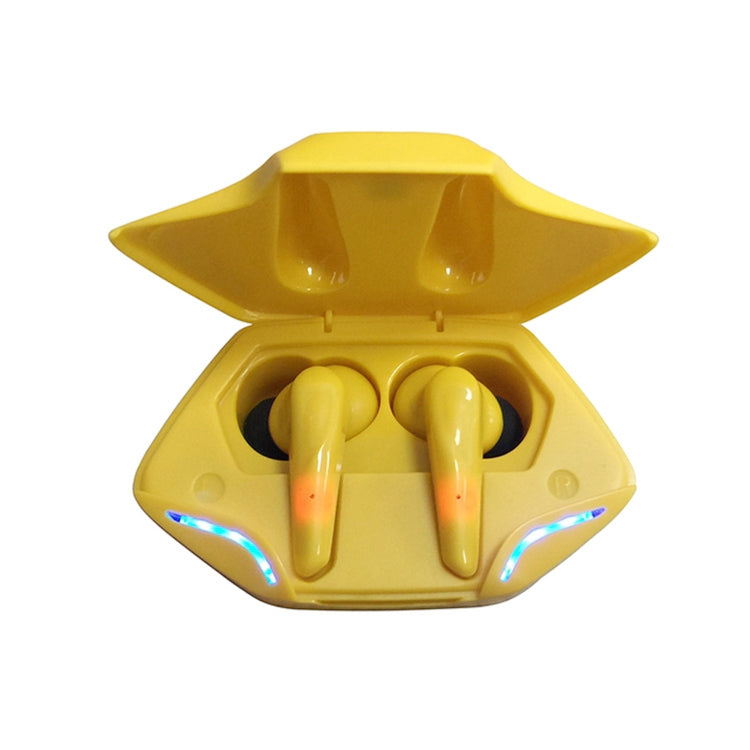 TWS-G11 Bluetooth 5.0 Low Latency TWS Stereo Gaming Earphone with Cool LED(Yellow)