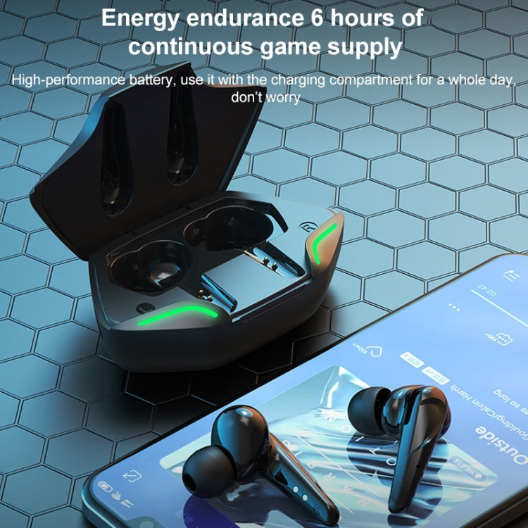 TWS-G11 Bluetooth 5.0 Low Latency TWS Stereo Gaming Earphone with Cool LED(Yellow)
