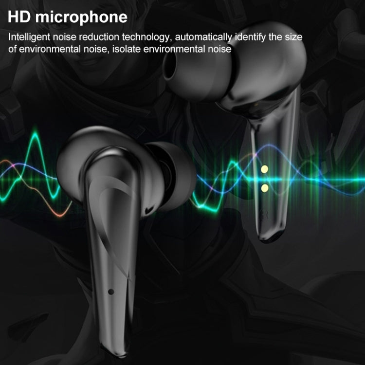 TWS-G11 Bluetooth 5.0 Low Latency TWS Stereo Gaming Earphone with Cool LED(White)
