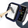 ENKAY Hat-Prince 2 in 1 PC Frame + 9H Tempered Glass Protector Full Coverage Case For Apple Watch Series 8 / 7 41mm(Dark Blue) - Watch Cases by ENKAY | Online Shopping South Africa | PMC TechLife | Buy Now Pay Later Mobicred