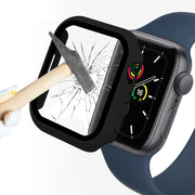 ENKAY Hat-Prince 2 in 1 PC Frame + 9H Tempered Glass Protector Full Coverage Case For Apple Watch Series 8 / 7 45mm(Black)
