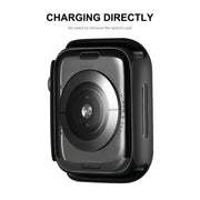 ENKAY Hat-Prince 2 in 1 PC Frame + 9H Tempered Glass Protector Full Coverage Case For Apple Watch Series 8 / 7 45mm(Black)