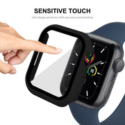 ENKAY Hat-Prince 2 in 1 PC Frame + 9H Tempered Glass Protector Full Coverage Case For Apple Watch Series 8 / 7 45mm(Transparent)
