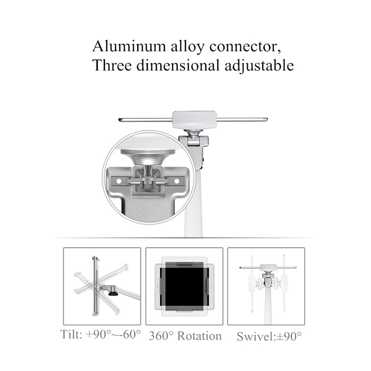 UP-6S Floor-standing Lazy Three-legged Liftable Stand  for 3.5-13 inch Mobile Phones and Tablets
