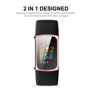 For Fitbit Charge 5/ Charge 6 ENKAY Hat-Prince Full Coverage Electroplated Soft TPU Case Scratch Resistant Cover(Black) - Watch Cases by ENKAY