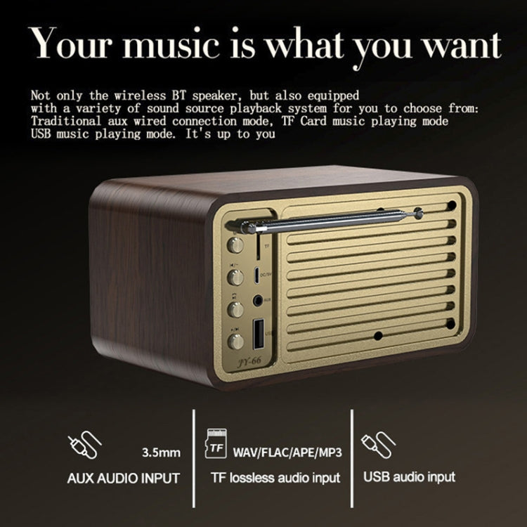 OneDer JY-66 Wooden Wireless BT5.0 Retro Classic Speaker FM Radio Support TF / U-Disk / AUX
