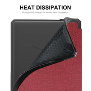 For Amazon Kindle Paperwhite 5 2021 ENKAY Solid Color Denim Texture Horizontal Flip Leather Tablet Case with Sleep / Wake-up Function(Wine Red)