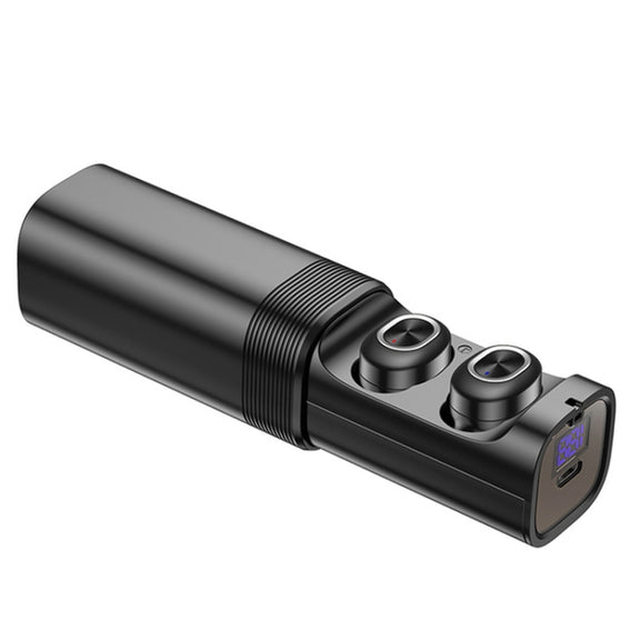 T&G TG909 TWS In-Ear Mini Dual Channel Stereo Bluetooth Earphones with LED Display(Black Silver)