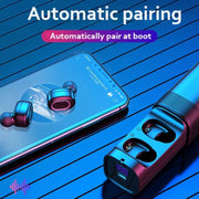 T&G TG909 TWS In-Ear Mini Dual Channel Stereo Bluetooth Earphones with LED Display(Black Silver)