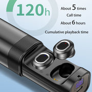 T&G TG909 TWS In-Ear Mini Dual Channel Stereo Bluetooth Earphones with LED Display(Black Silver)