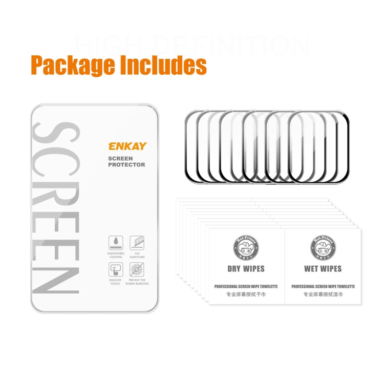 10 PCS ENKAY Hat-Prince 3D Curved Edge Full Coverage Full Tempered Glass HD Screen Protector Film For Apple Watch Series 7 41mm(Black)