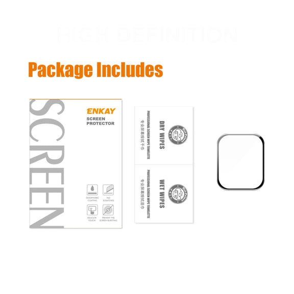 1 PC ENKAY Hat-Prince 3D Curved Edge Full Coverage Full Tempered Glass HD Screen Protector Film For Apple Watch Series 7 45mm(Transparent)