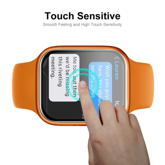 1 PC ENKAY Hat-Prince 3D Curved Edge Full Coverage Full Tempered Glass HD Screen Protector Film For Apple Watch Series 7 45mm(Transparent)