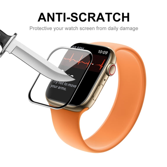 1 PC ENKAY Hat-Prince 3D Curved Edge Full Coverage Full Tempered Glass HD Screen Protector Film For Apple Watch Series 7 45mm(Transparent)