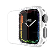 ENKAY Hat-Prince Electroplate PC Diamond Watch Case + Full Coverage Curved PET Screen Protector Film For Apple Watch Series 8 / 7 45mm(Silver) - Watch Cases by ENKAY