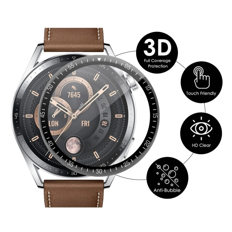 10 PCS For Huawei Watch GT 3 46mm ENKAY Hat-Prince Full Coverage 3D Curved Soft PC Edge + PMMA HD Screen Protector Film