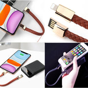 XJ-73 20cm USB to 8 Pin Bracelet Charging Data Cable(Brown)
