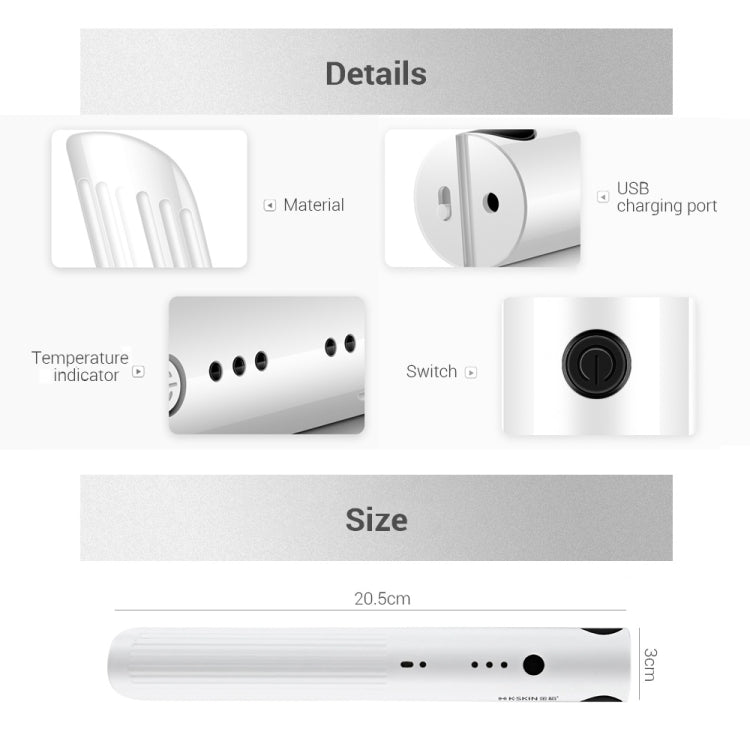 K-SKIN Portable Rechargeable Hair Straightener Curler Cordless Adjustable Temperature Fast Heat Ceramic Iron Styling Tool