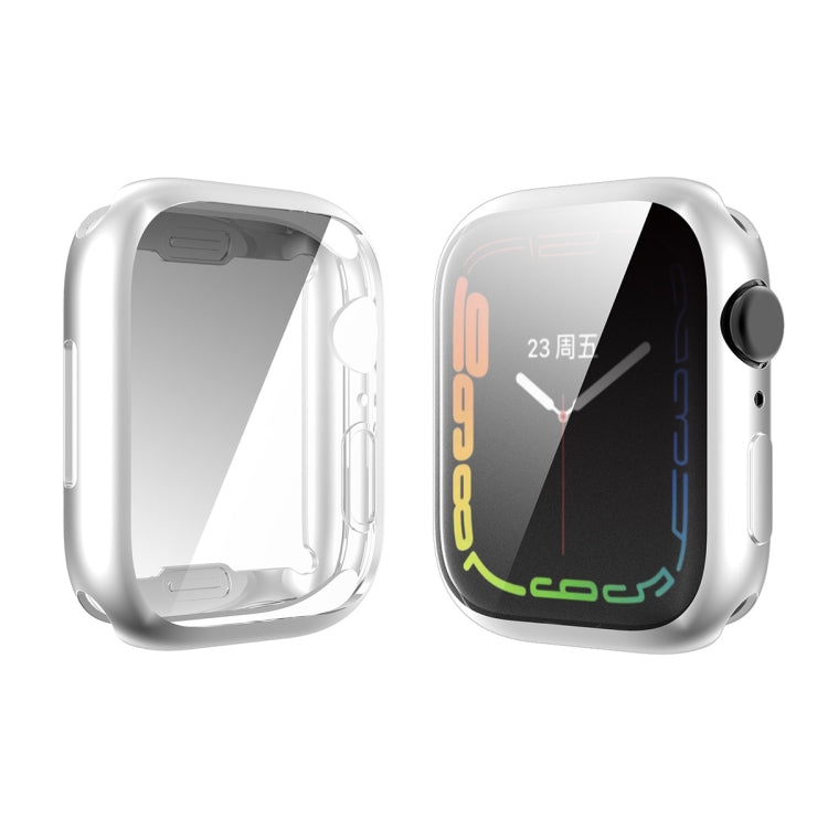 For Apple Watch Series 8 / 7 41mm ENKAY Hat-Prince Electroplated TPU Case(Silver) - Watch Cases by ENKAY