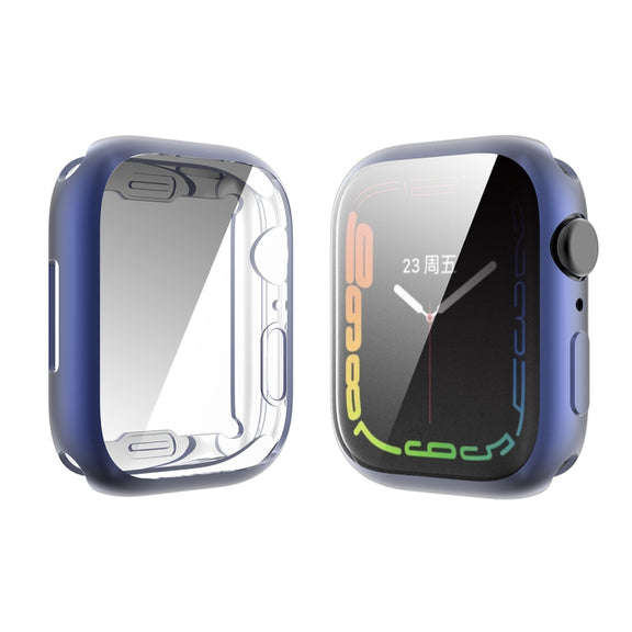 For Apple Watch Series 8 / 7 45mm ENKAY Hat-Prince Electroplated TPU Case(Dark Blue) - Watch Cases by ENKAY