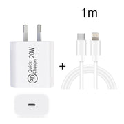 1m AU-20W PD USB-C / Type-C Travel Charger with USB-C to 8 Pin Data Cable, AU Plug