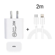 2m AU-20W PD USB-C / Type-C Travel Charger with USB-C to 8 Pin Data Cable, AU Plug