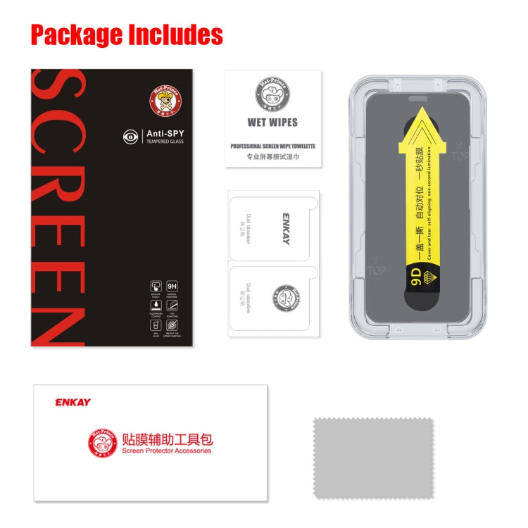 For iPhone 12 mini ENKAY Quick Stick Anti-peeping Tempered Glass Film