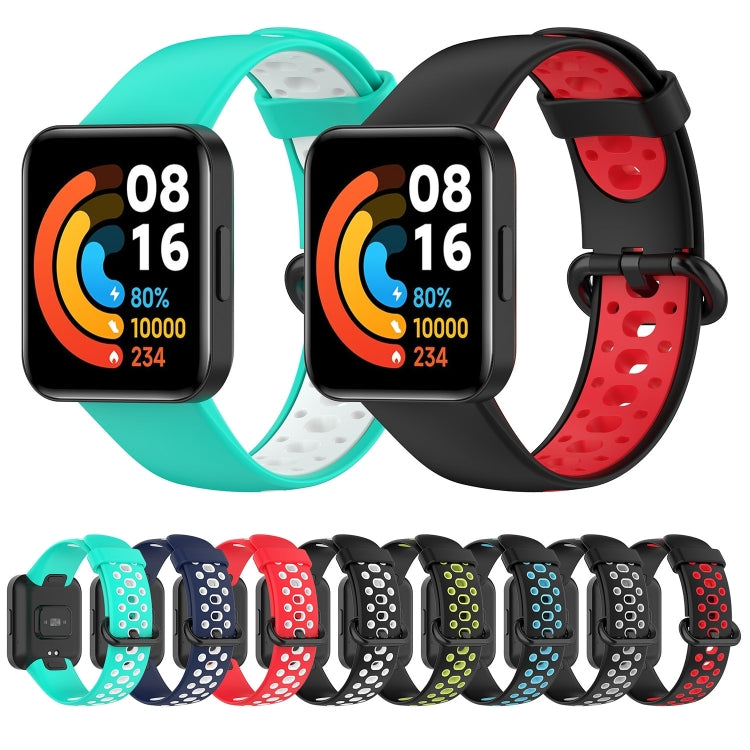 For Xiaomi Redmi Watch 2 Lite Two-Color Mixed Silicone Watch Band(Blue+White)