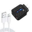 PD03 20W PD3.0 + QC3.0 USB Charger with USB to 8 Pin Data Cable, US Plug(Black) - USB Charger by PMC TechLife | Online Shopping South Africa | PMC TechLife | Buy Now Pay Later Mobicred