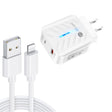 PD03 20W PD3.0 + QC3.0 USB Charger with USB to 8 Pin Data Cable, US Plug(White) - USB Charger by PMC TechLife | Online Shopping South Africa | PMC TechLife | Buy Now Pay Later Mobicred