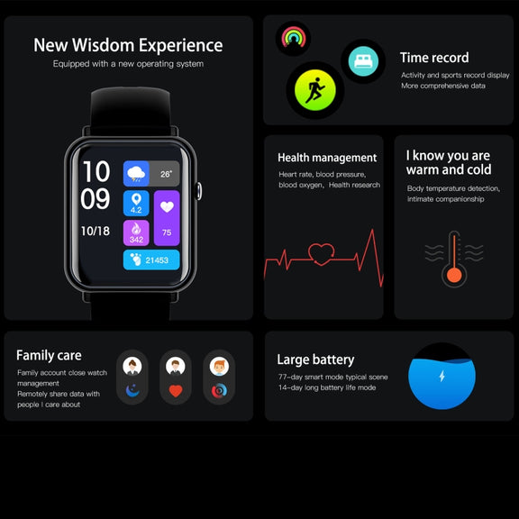 Q19 Pro IP67 Water-resistant 1.69 inch Smartwatch(Gold+Pink)
