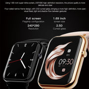 Q19 Pro IP67 Water-resistant 1.69 inch Smartwatch(Gold+Pink)