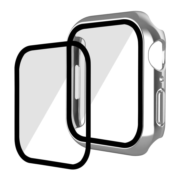 For Apple Watch Series 8 / 7 41mm ENKAY Hat-Prince 2 in 1 PC Frame + 9H Tempered Glass Case(Silver) - Watch Cases by ENKAY