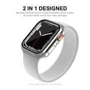 For Apple Watch Series 8 / 7 41mm ENKAY Hat-Prince 2 in 1 PC Frame + 9H Tempered Glass Case(Silver) - Watch Cases by ENKAY