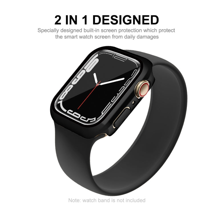 For Apple Watch Series 8 / 7 45mm ENKAY Hat-Prince 2 in 1 PC Frame + 9H Tempered Glass Case(Black)