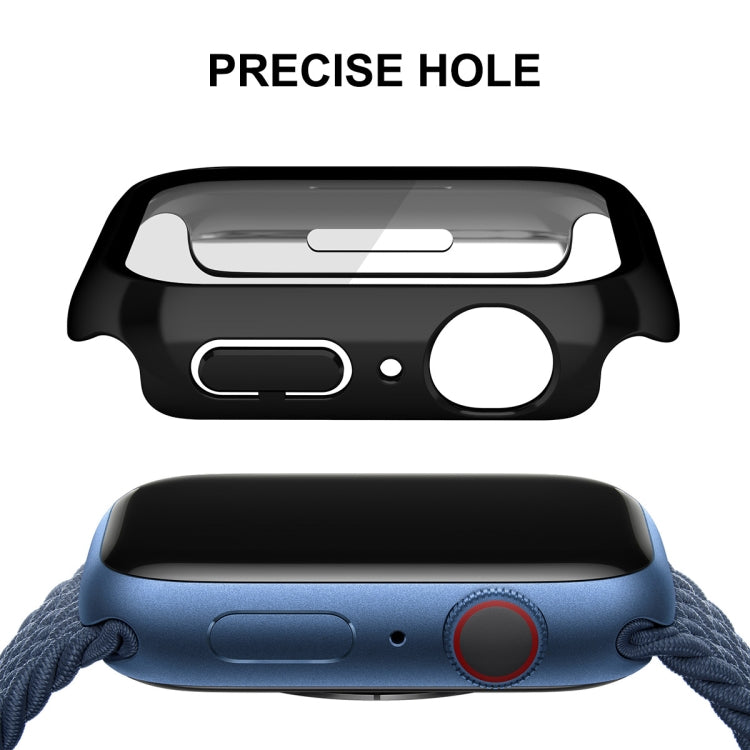 For Apple Watch Series 8 / 7 45mm ENKAY Hat-Prince 2 in 1 PC Frame + 9H Tempered Glass Case(Black)