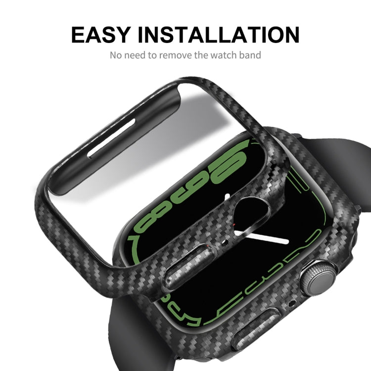 For Apple Watch Series 8 / 7 41mm ENKAY Carbon Fiber PC Case + Full Coverage PET Screen Protector - Watch Cases by ENKAY