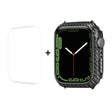 For Apple Watch Series 8 / 7 45mm ENKAY Carbon Fiber PC Case + Full Coverage PET Screen Protector - Watch Cases by ENKAY
