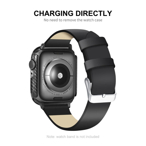 For Apple Watch Series 8 / 7 45mm ENKAY Carbon Fiber PC Case + Full Coverage PET Screen Protector - Watch Cases by ENKAY