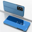 For Samsung Galaxy A53 5G Plated Mirror Flip Leather Case with Holder(Blue) - Galaxy Phone Cases by PMC TechLife | Online Shopping South Africa | PMC TechLife