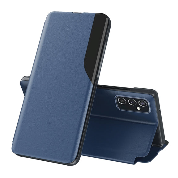 For Samsung Galaxy A73 5G Attraction Flip Holder Leather Phone Case(Blue)