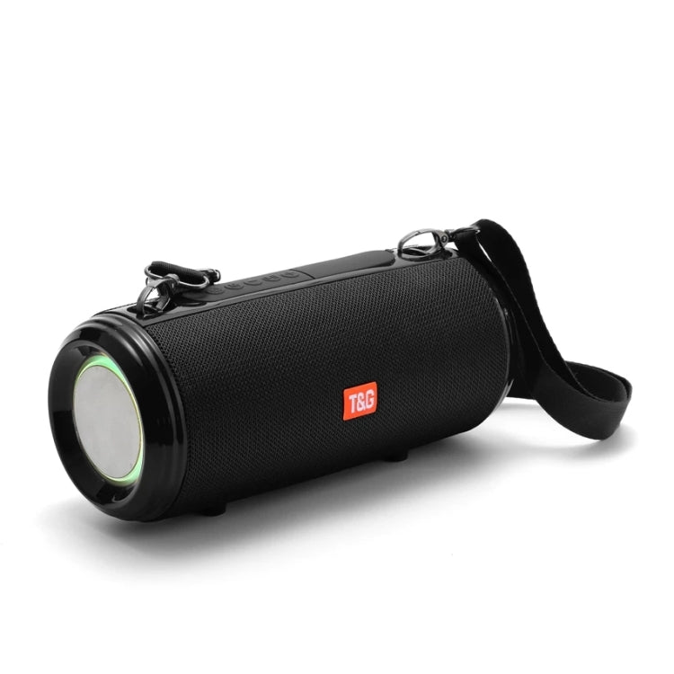 T&G TG537 RGB Light Portable Water-resistant Bluetooth Speaker Supports FM / TF Card(Black)