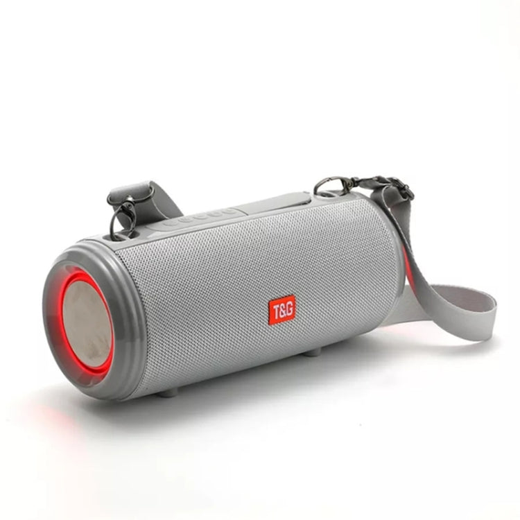 T&G TG537 RGB Light Portable Water-resistant Bluetooth Speaker Supports FM / TF Card(Gray)