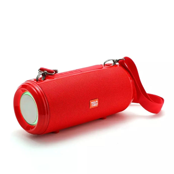 T&G TG537 RGB Light Portable Water-resistant Bluetooth Speaker Supports FM / TF Card(Red)