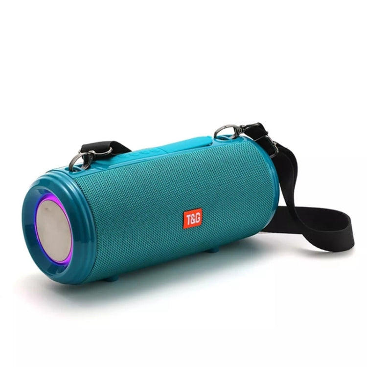 T&G TG537 RGB Light Portable Water-resistant Bluetooth Speaker Supports FM / TF Card(Green)